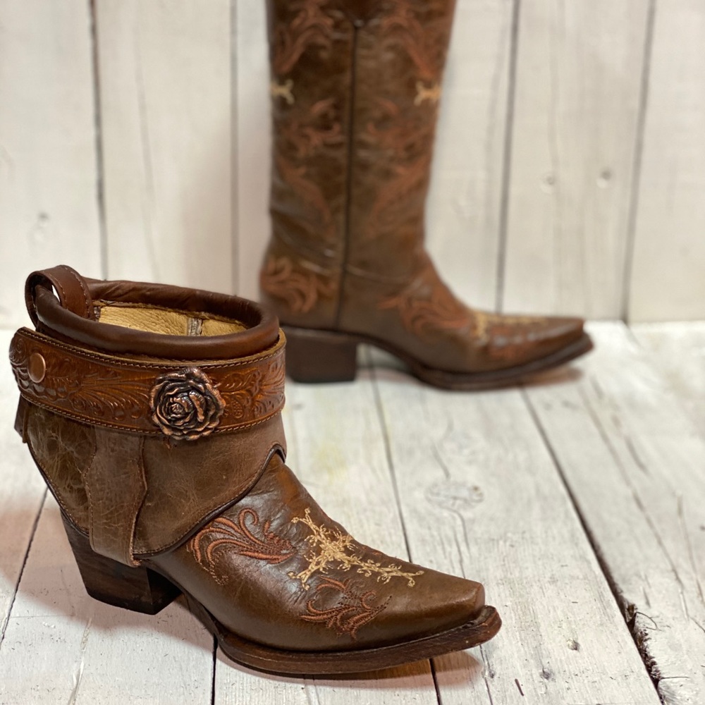 Size 6.5, Upcycled Corral boots, ankle boots